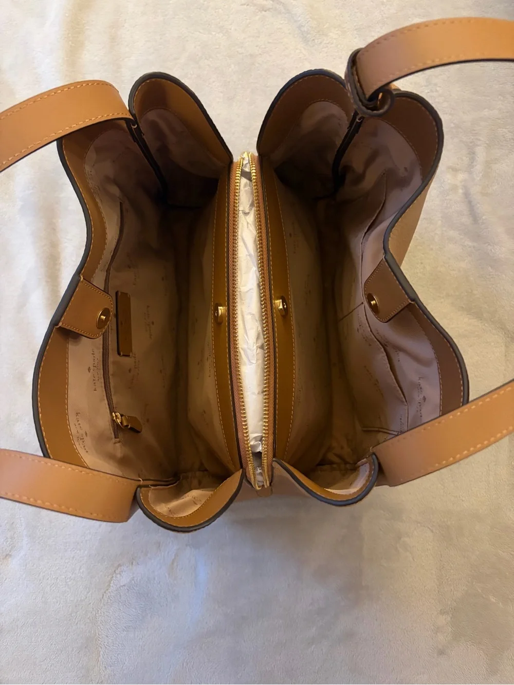 kate spade Cognac Pebbled Leather Shoulder Tote